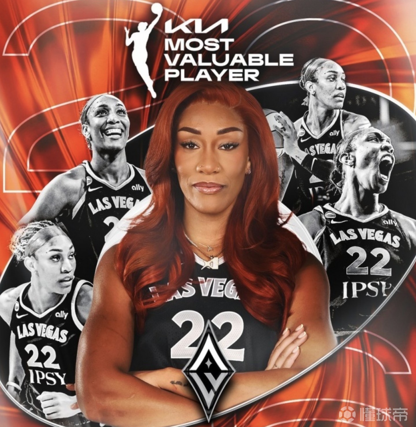 阿贾-威尔逊第5次当选WNBA常规赛MVP，成为首位三连庄得主